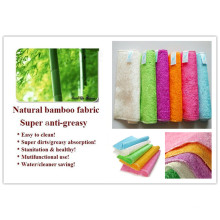 Natürliche Bambus-Stoff Anti-Fett-Dishcloths Reinigung Küche Produkte Fabrik